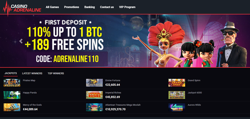 Casinoadrenaline Bitcoin casino site