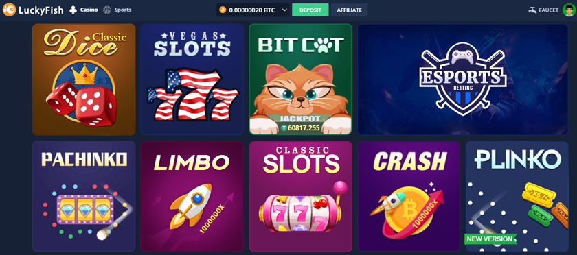 Luckyfish Bitcoin casino site