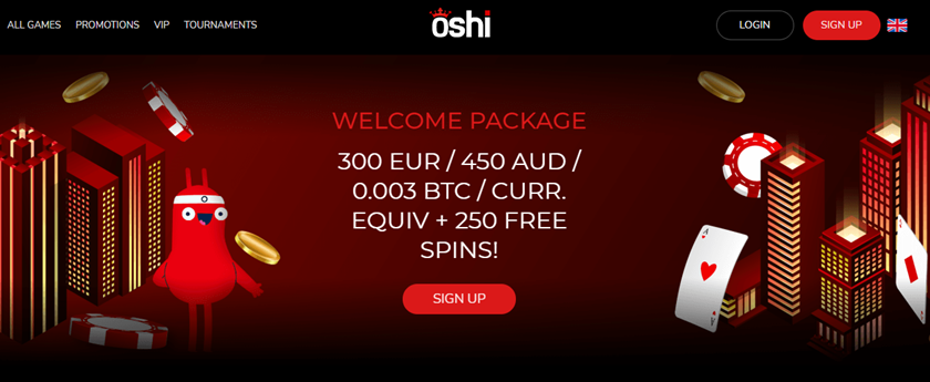 Oshi.io Bitcoin casino site