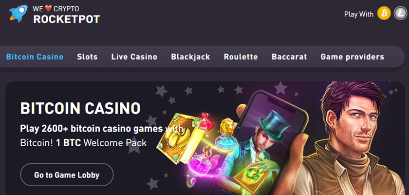 Rocketpot Bitcoin casino site