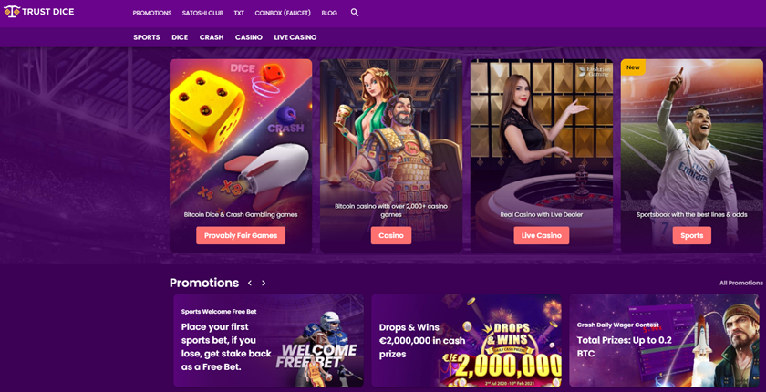 Trustdice Bitcoin casino site