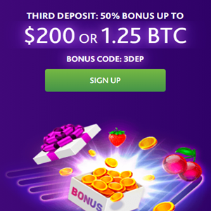 7bitcasino 50% Casino Bonus on Your 3rd Deposit