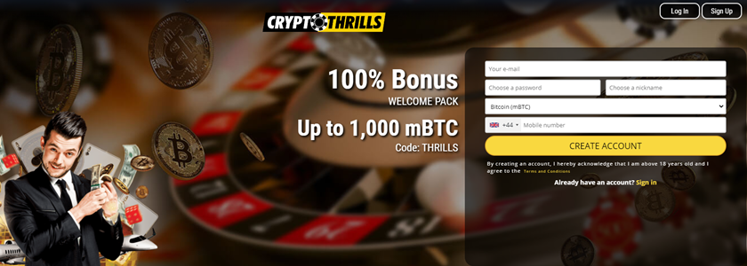 Cryptothrills Bitcoin casino site