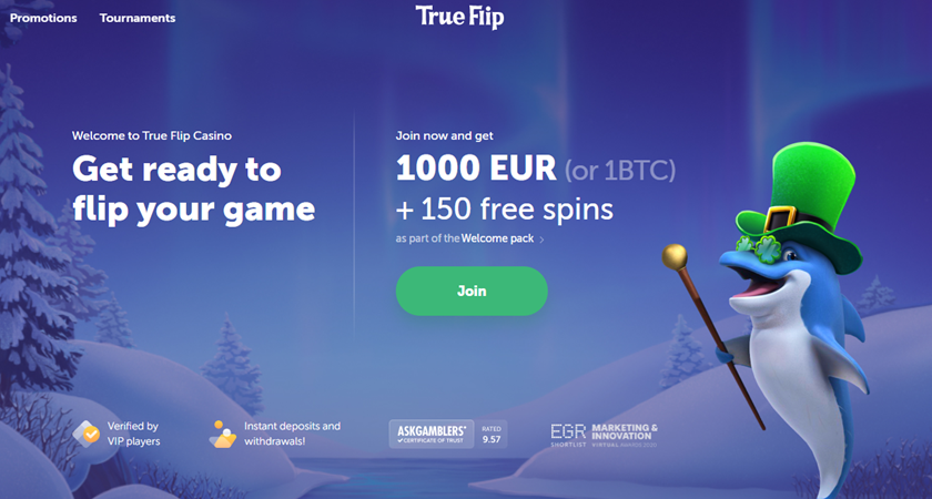 Trueflip.io Bitcoin casino site