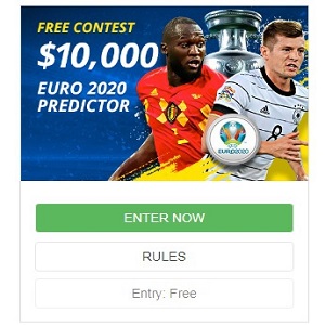 Sportsbetting Euro 2020 Predictor Contest with $10,000 Prize Pool