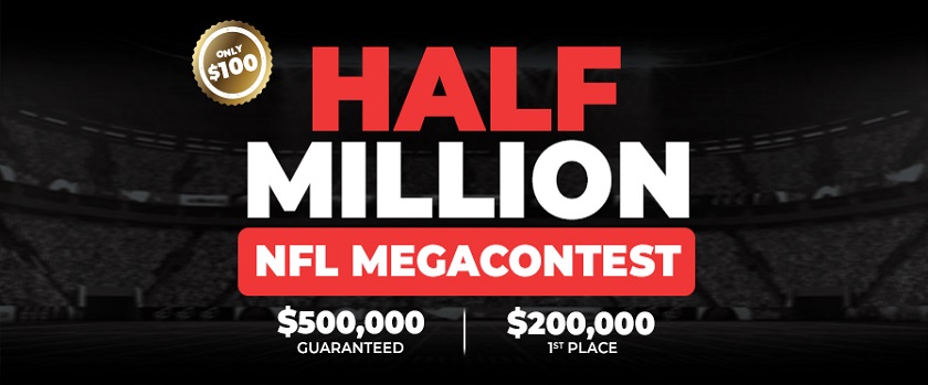 Betonline.ag Half Millions NFL Mega Contest with $500,000 Prize Pool