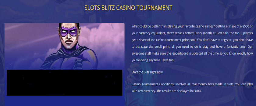 BetChain Slots Blitz Casino Tournament with €500 Prize Pool