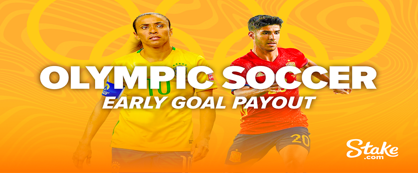 Stake Olympic Soccer Early Goal Payout Promo with $250 Cashback