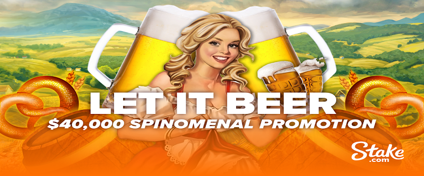 Stake Let it Beer Spinomenal Promo with $40,000 Prize Pool