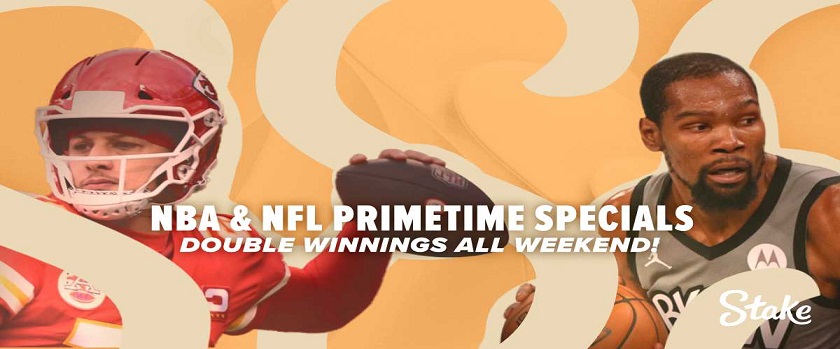 Stake NFL & NBA Weekend Promo with $100 Double Winnings
