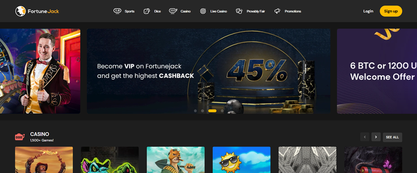Fortune Jack main page