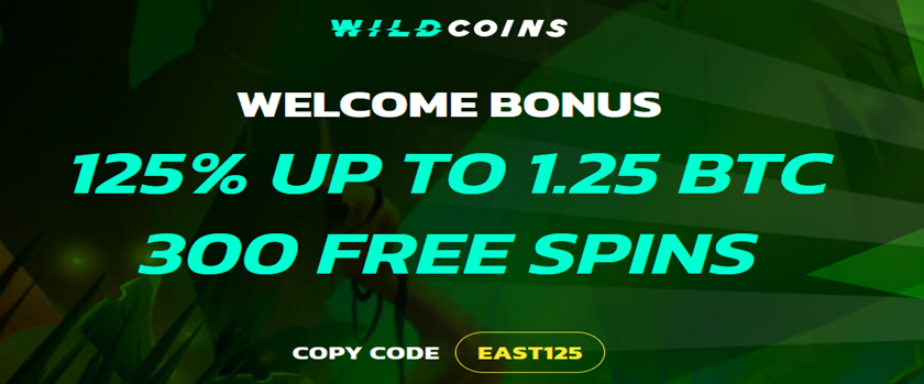 WildCoins Easter Welcome Bonus 125% Up To 1.25 BTC + 300 Free Spins
