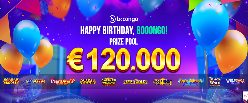 Booi Boongo Happy Birthday Promotion €120,000 Prize Pool
