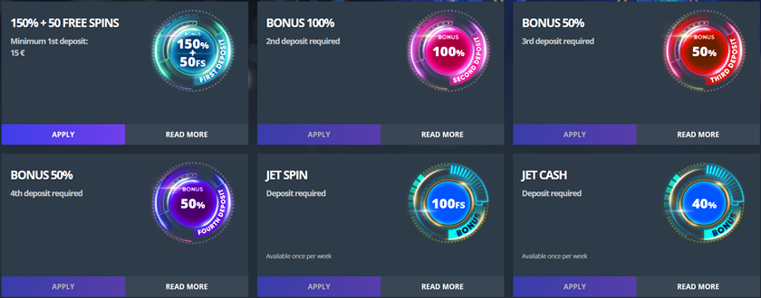 Jet Casino Promotions & Bonus Offers