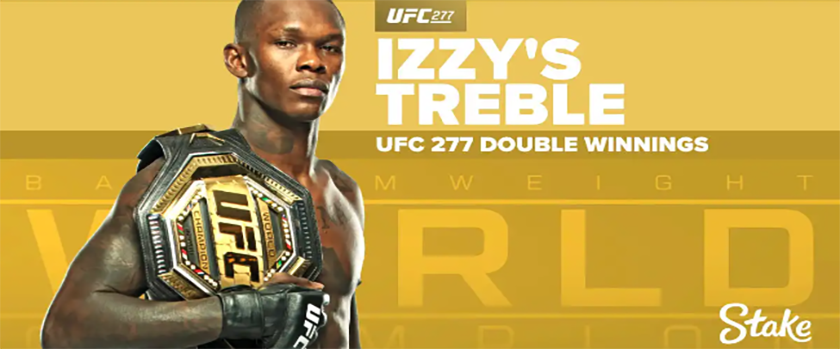 Stake UFC277 Double Winnings up to $100