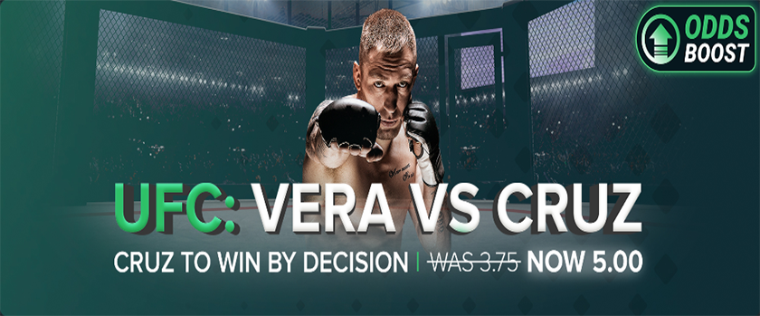 Duelbits Odds Boost Promotion for UFC Vera vs. Cruz Fight