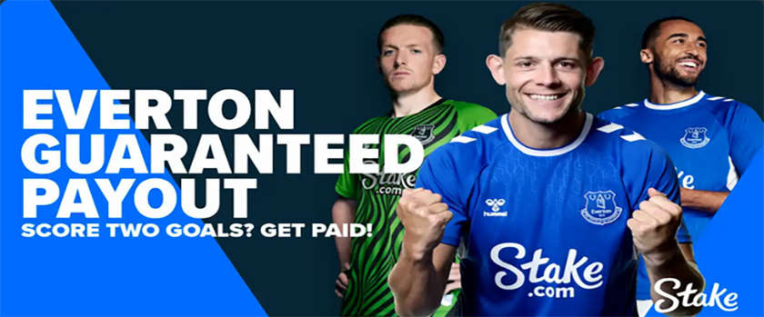 Stake Guaranteed Payout up to $100 for Everton Matches