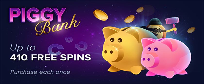 mBitcasino Piggy Bank Promotion Offers up to 410 Free Spins