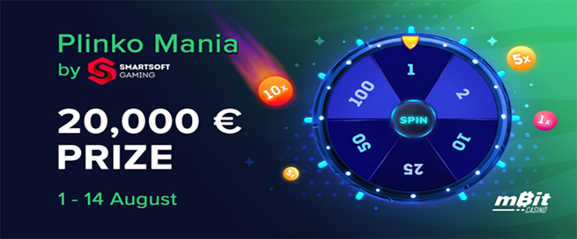 mBitcasino Plinko Mania Tournament Rewards up to €1,500