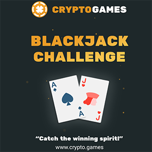 Crypto.Games Blackjack Challenge Rewards up to 0,002 BTC