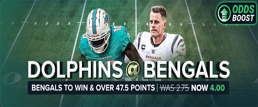 Duelbits Dolphins-Bengals Odds Boost Promotion