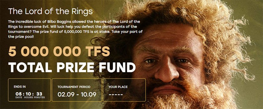 Fairspin The Lord of the Rings Tournament Rewards up to 750,000 TFS