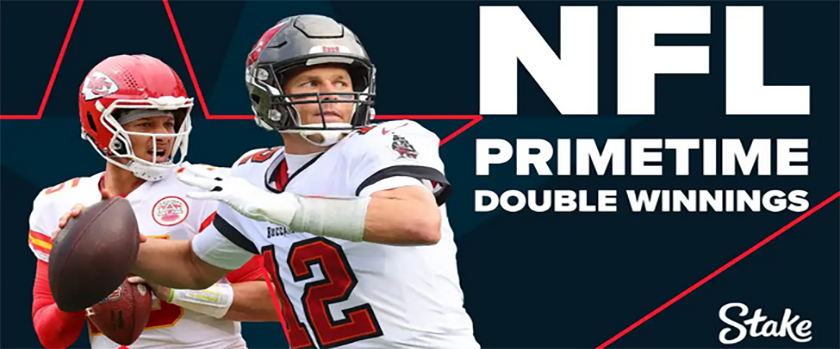 Stake Get Double Winnings up to $100 with NFL Primetime Deal