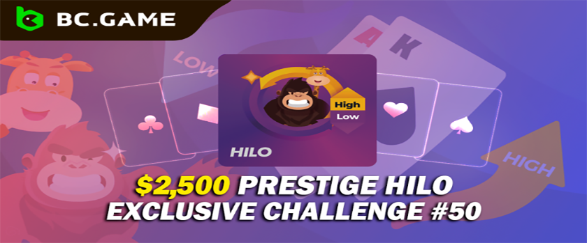 BC.Game Hilo Challenge with a $2,500 Prize Pool