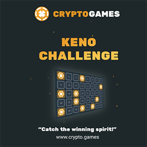 Crypto.Games Rewards up to 0,00017 BTC with Keno Challenge