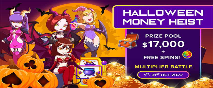 HunnyPlay Halloween Money Heist $17,000 Promotion