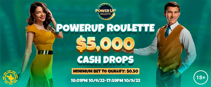Roobet PowerUP Roulette $5,000 Cash Drop Promotion