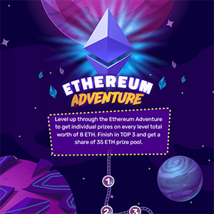 Winz.io Ethereum Adventure Rewards up to 20 ETH