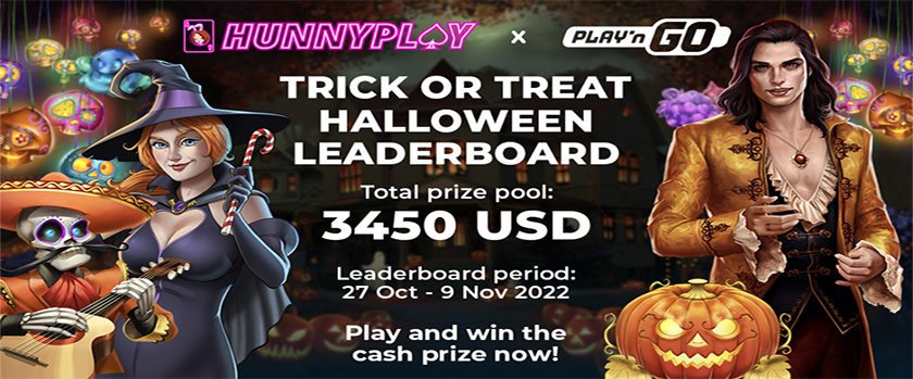 HunnyPlay Halloween Tournament with a $3,450 Prize Pool