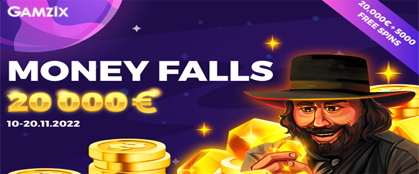 Crashino Money Falls Tournament Rewards up to €1,500