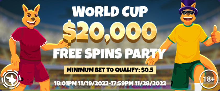 Roobet $20,000 World Cup Free Spins Party