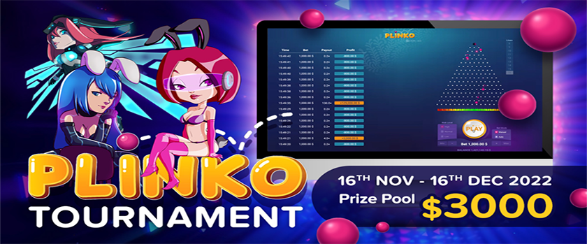 HunnyPlay Plinko Tournament with a $3,000 Prize Pool