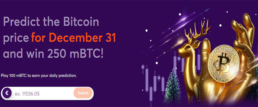 Bitcasino Bitcoin Predictor Game for December 31