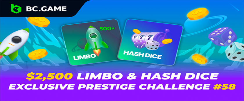 BC.Game Limbo and Hash Dice Challenge $2,500 Prize Pool