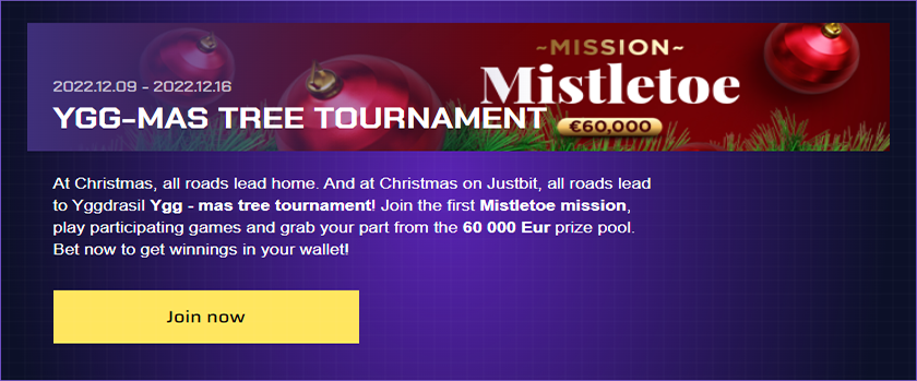 Justbit Ygg-Mas Tree Tournament €60,000 Prize Pool