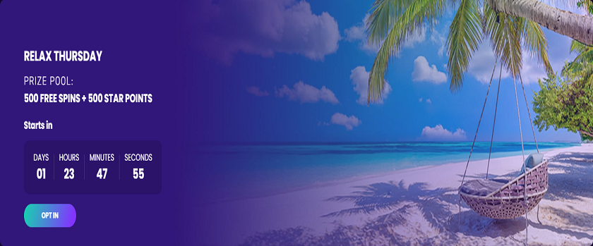 Bitdreams Relax Thursday 500 Free Spins & 500 Star Points
