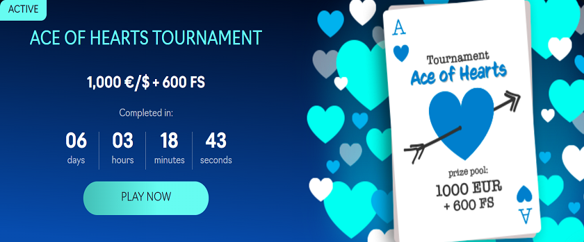 Oshi.io Ace of Hearts Tournament Rewards up to $200