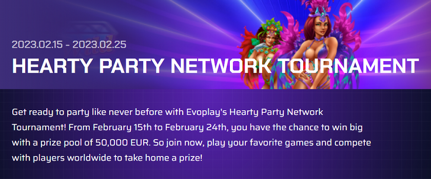 Justbit Hearty Party Tournament with a €50,000 Prize Pool