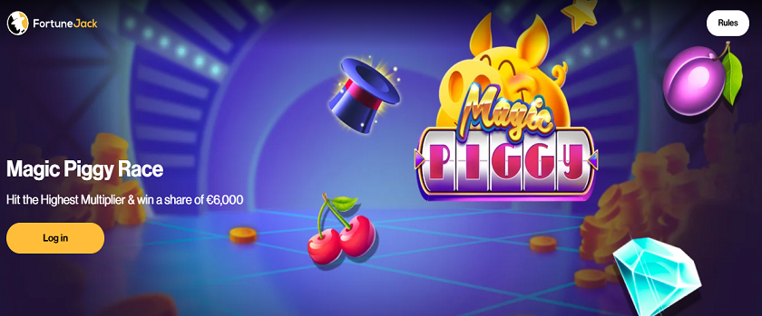 FortuneJack Magic Piggy Race with a €6,000 Prize Pool