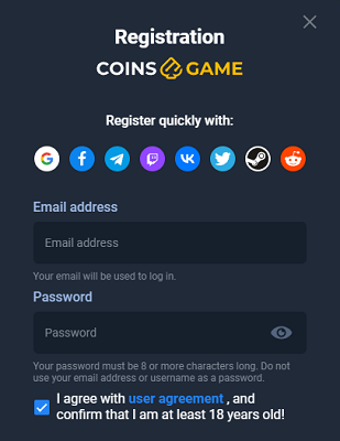 Can I Register Anonymously to Coins.Game