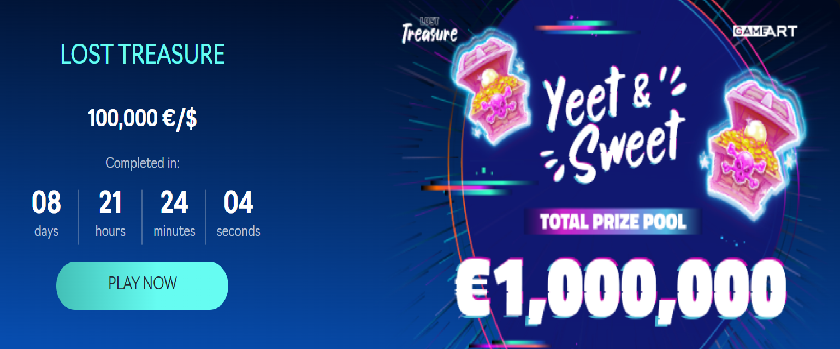 Oshi.io Lost Treasure Tournament with a €100,000 Prize Pool
