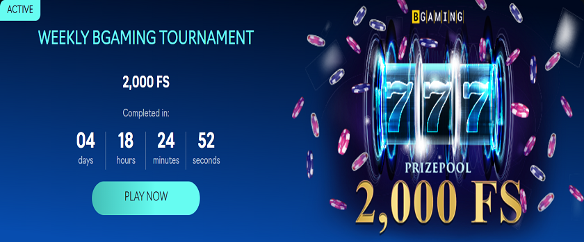 Oshi.io Weekly BGaming Tournament 2,000 FS Prize Pool