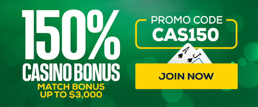 BetUS 150% Casino Welcome Bonus Promotion