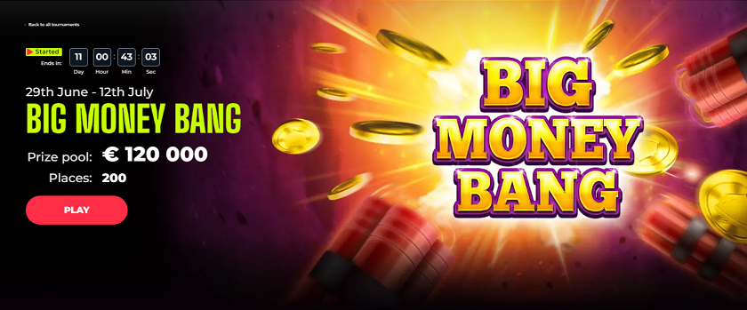 Yoju Casino Big Money Bang Tournament €120,000 Prize Pool