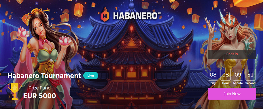 Crashino Habanero Tournament with a €5,000 Prize Pool