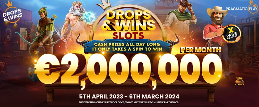 Vegaz Casino Drops and Wins Slots Promotion €2m Prize Pool